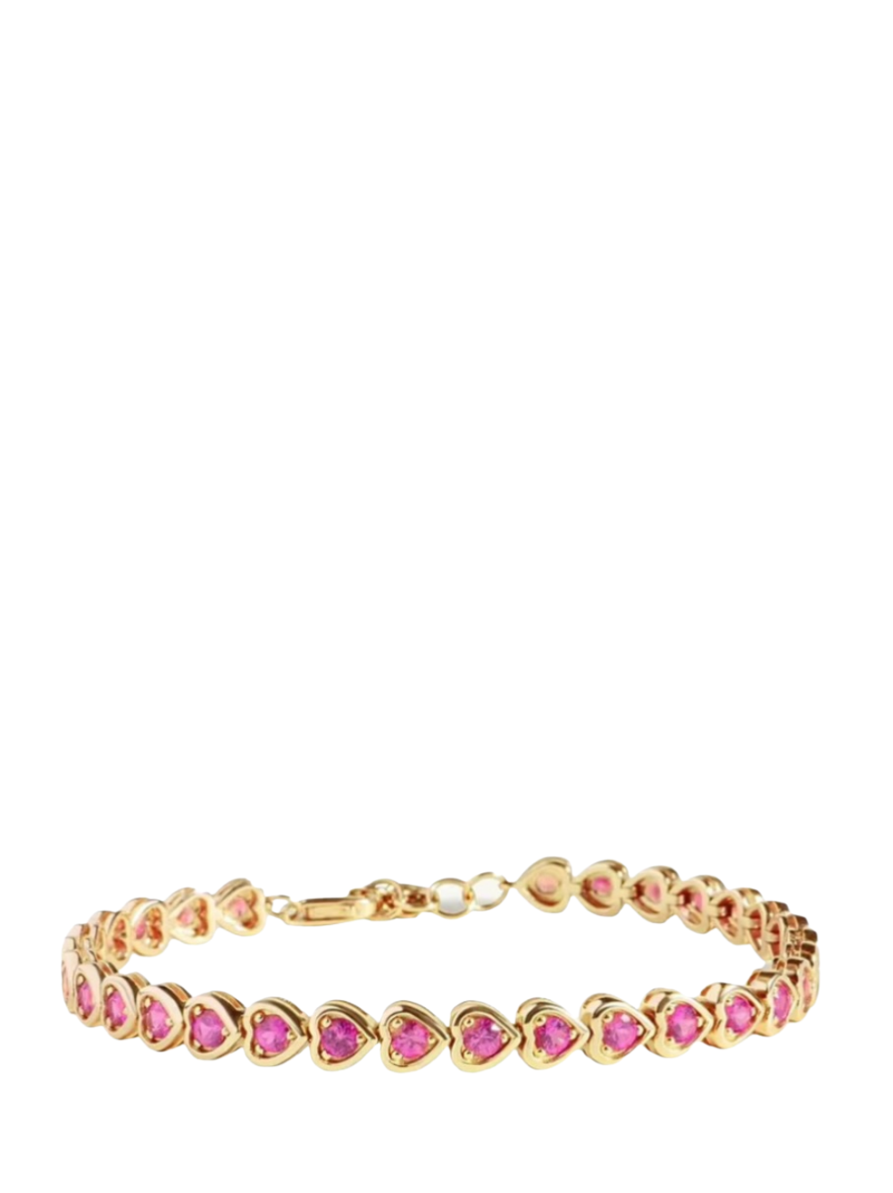 Divine Jewellery Gold Pink Heart Bracelet