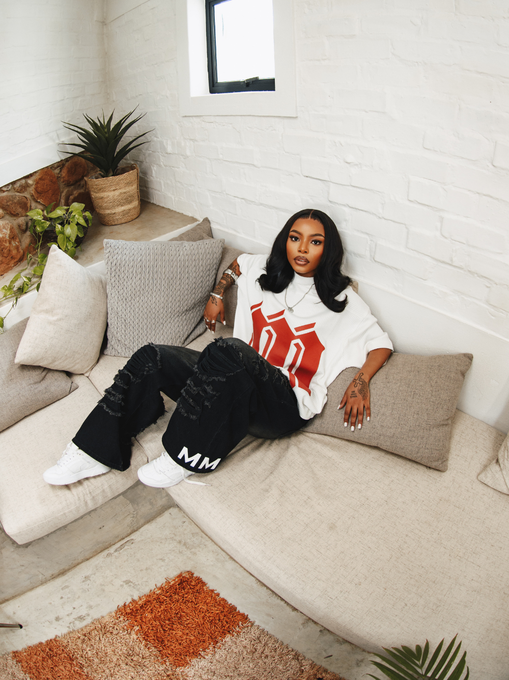 Micael Matthews White Pleated T-Shirt