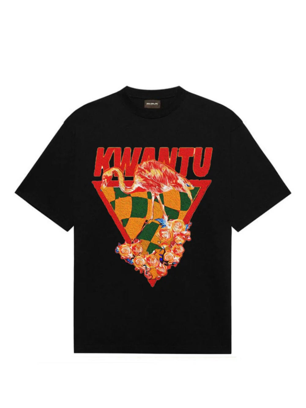 Kwantu Flamingo Black T-Shirt
