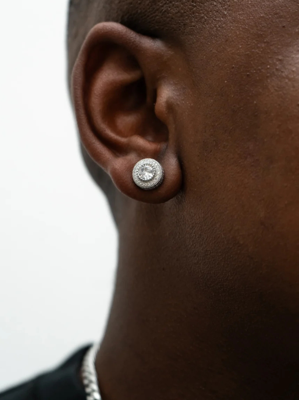 Luminary Silver Diamond Round Earring