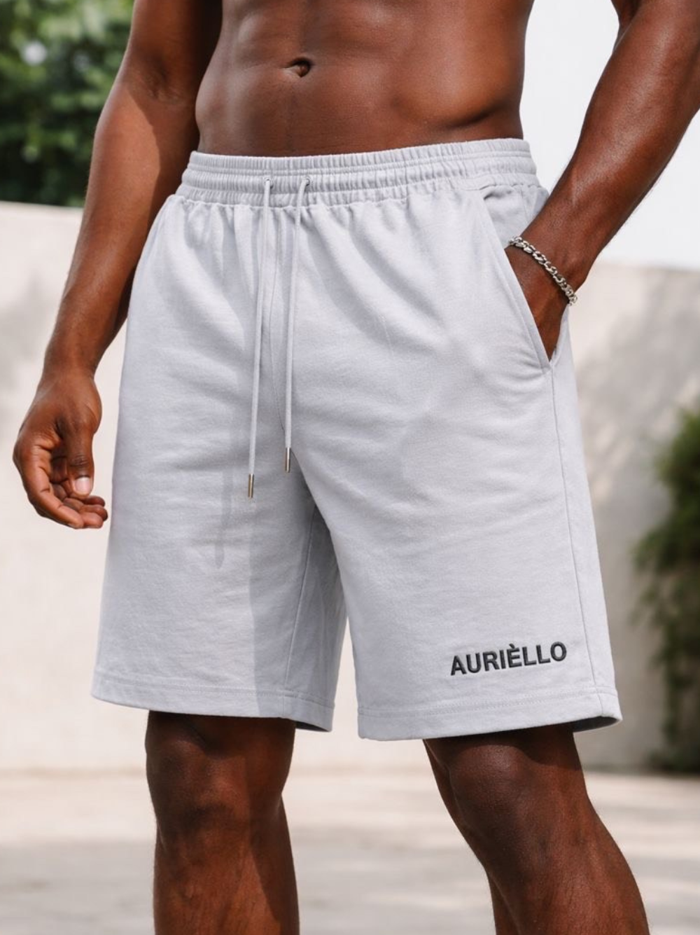 Auriello Essential Grey Shorts