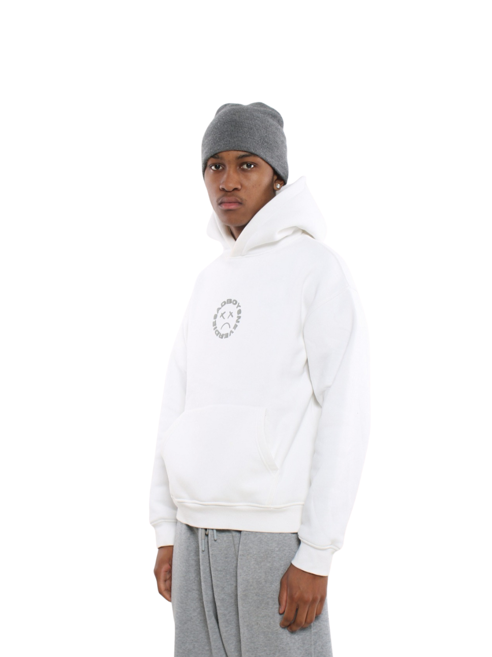 Sadboysneverdie White Oversized Hoodie