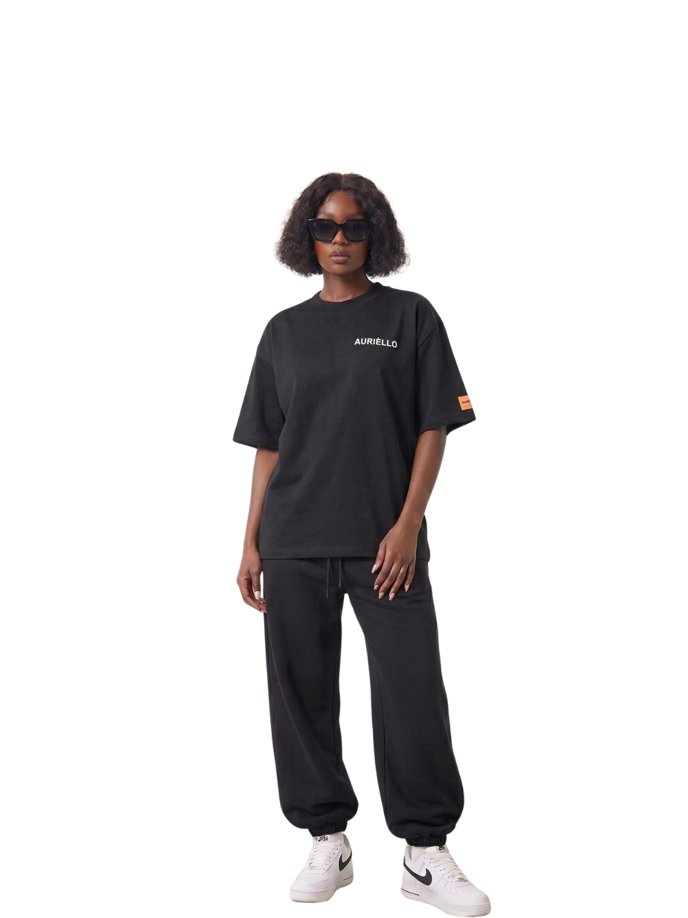 Auriello Embroidery Black T-Shirt