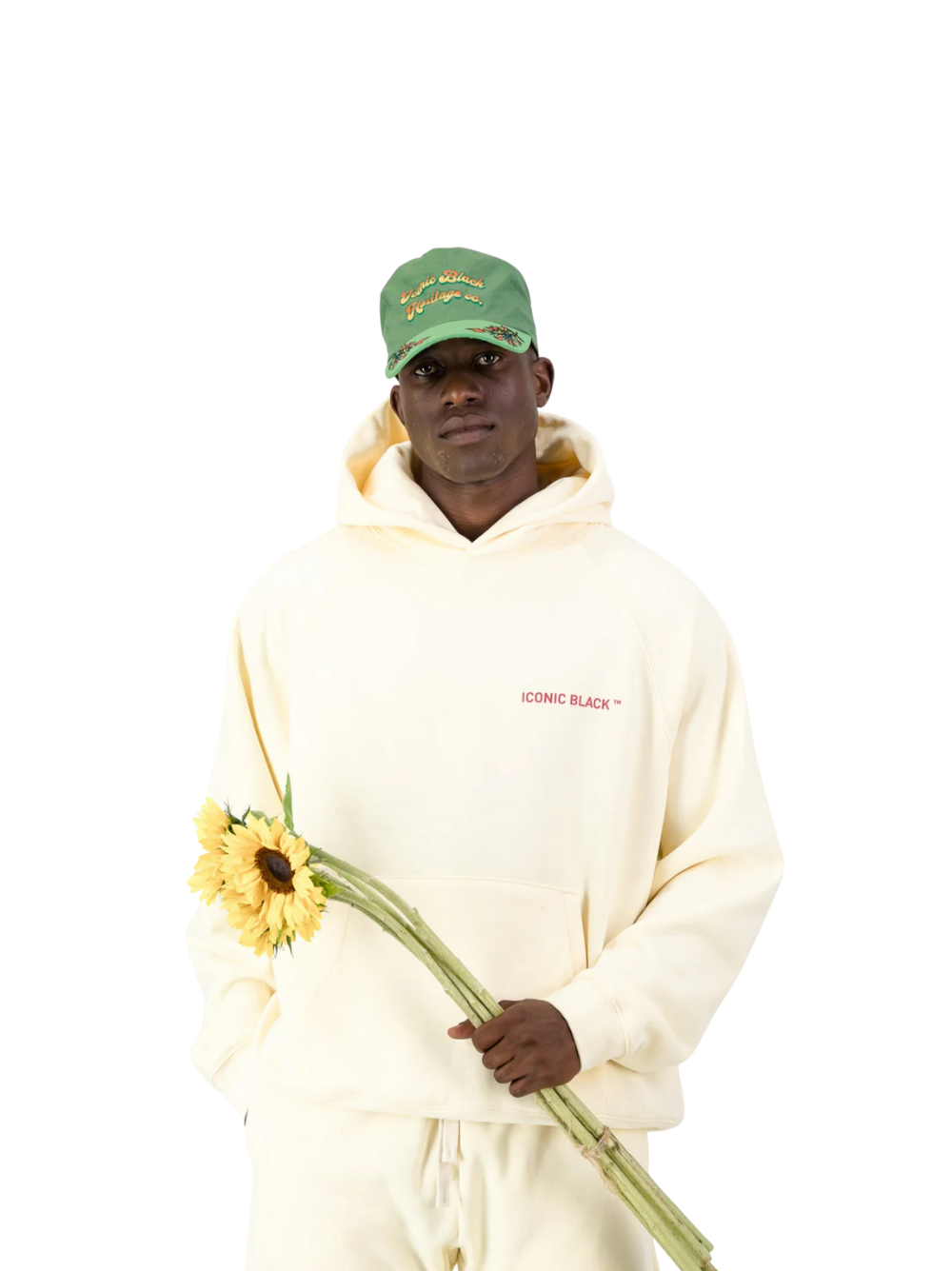 Iconic Black Word Cream Hoodie