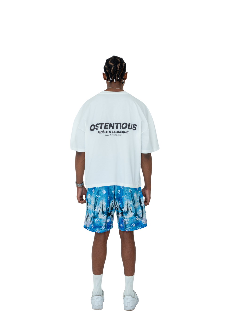 Ostentious Monogram Light Blue shorts