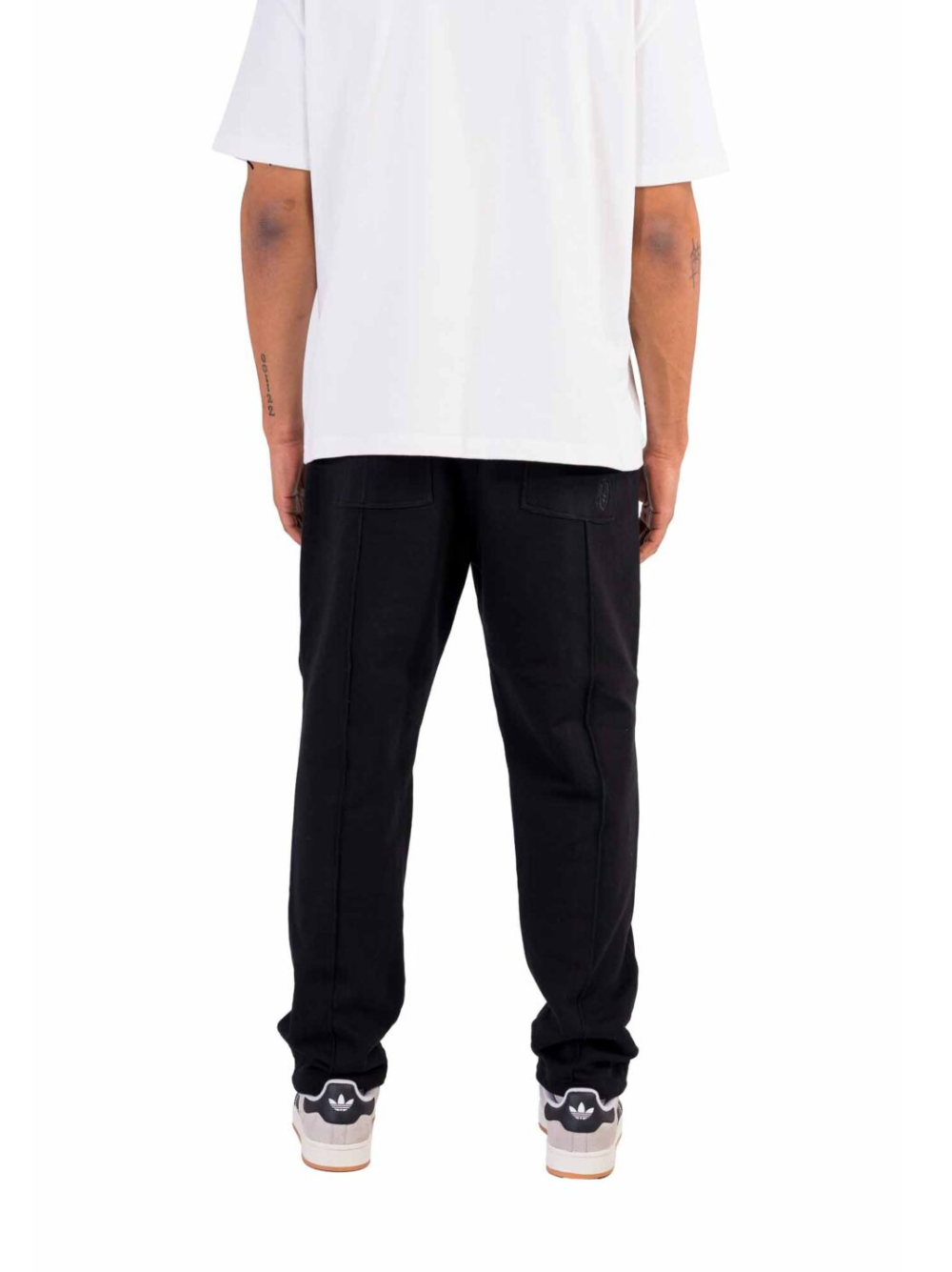 Ostentious Black Pleaded Sweatpants