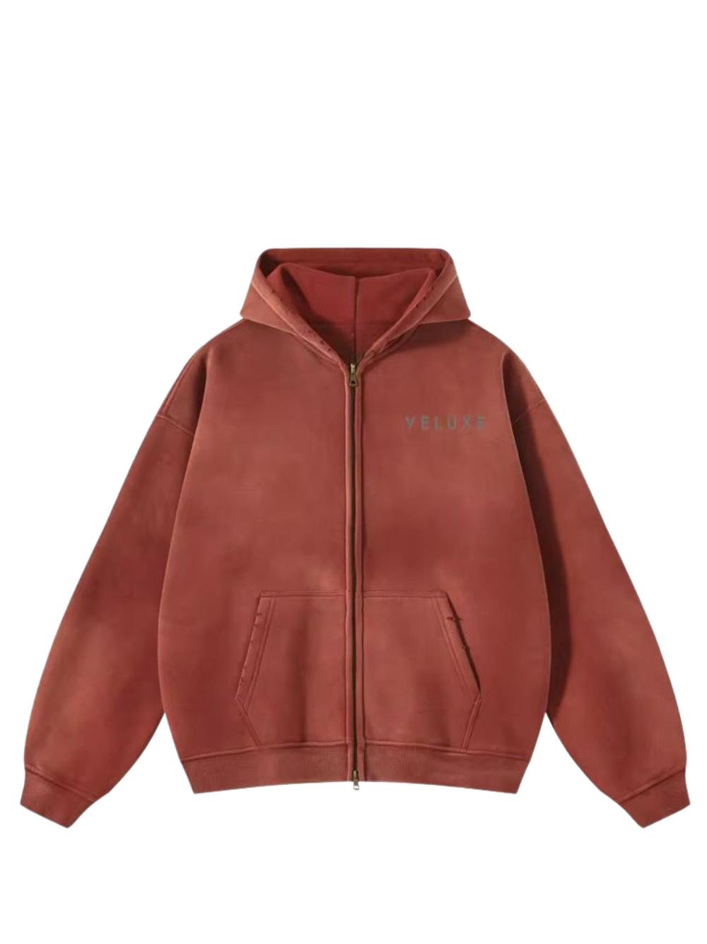Veluxe Zipper Hoodie Red
