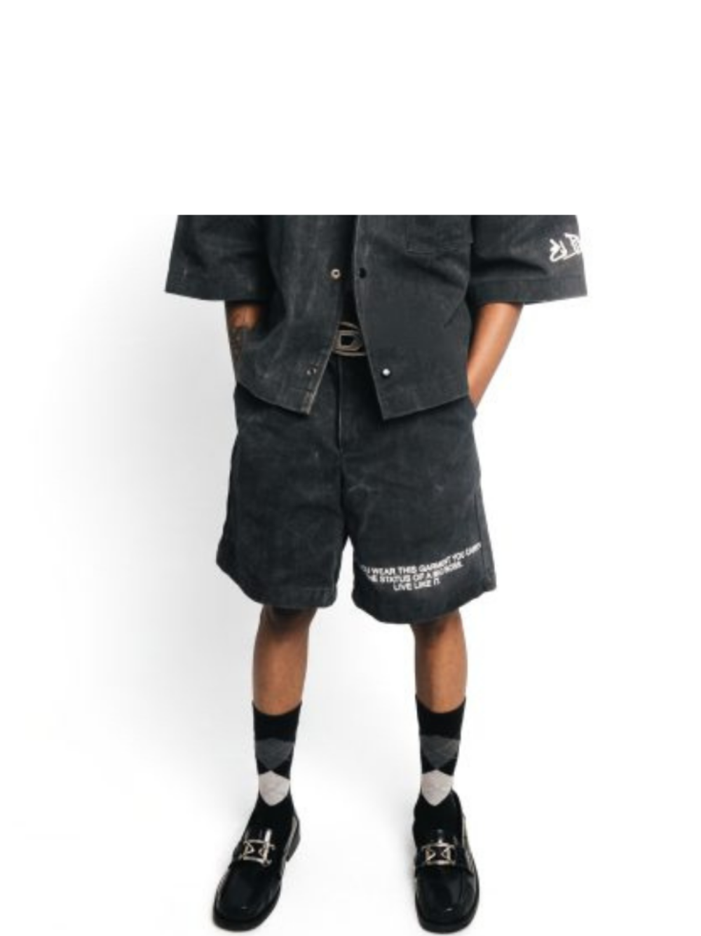 El Patron Grey Stonewash Shorts