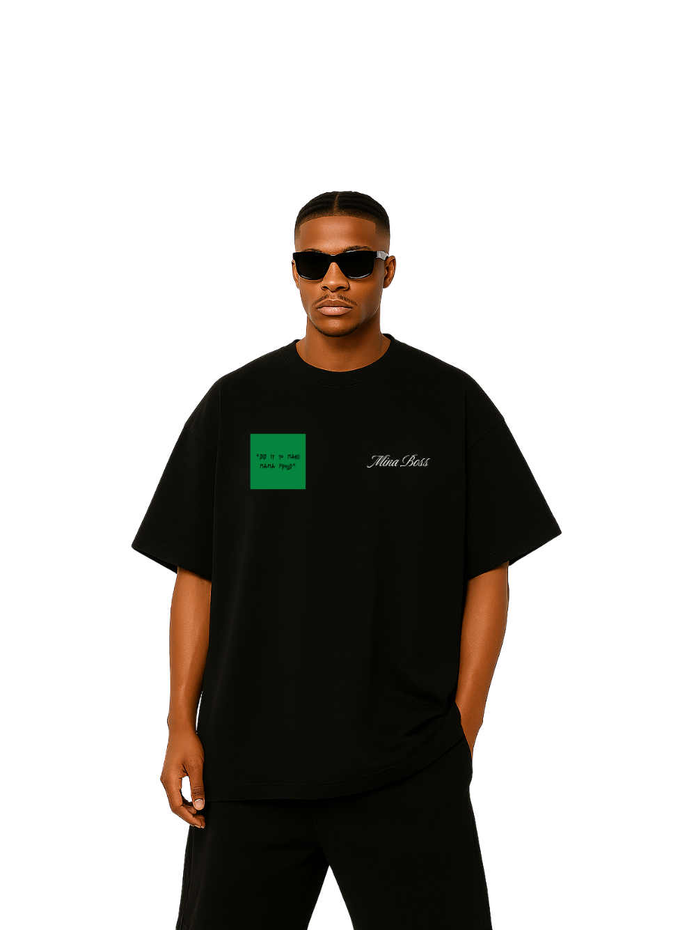 Mina Boss Greensqaure Black T-Shirt