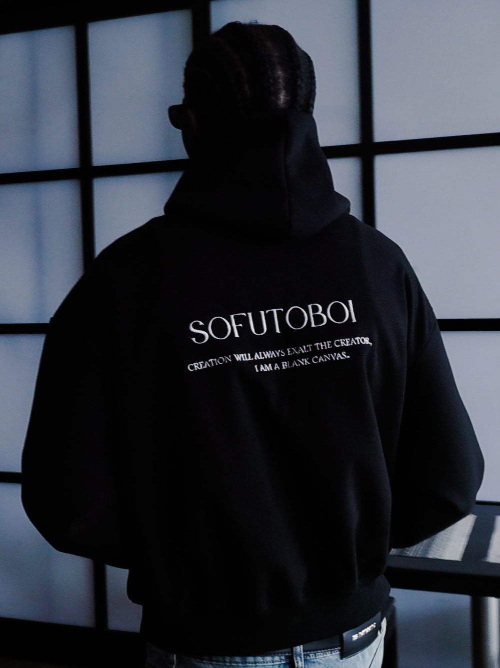 Sofutoboi Black Essential Hoodie