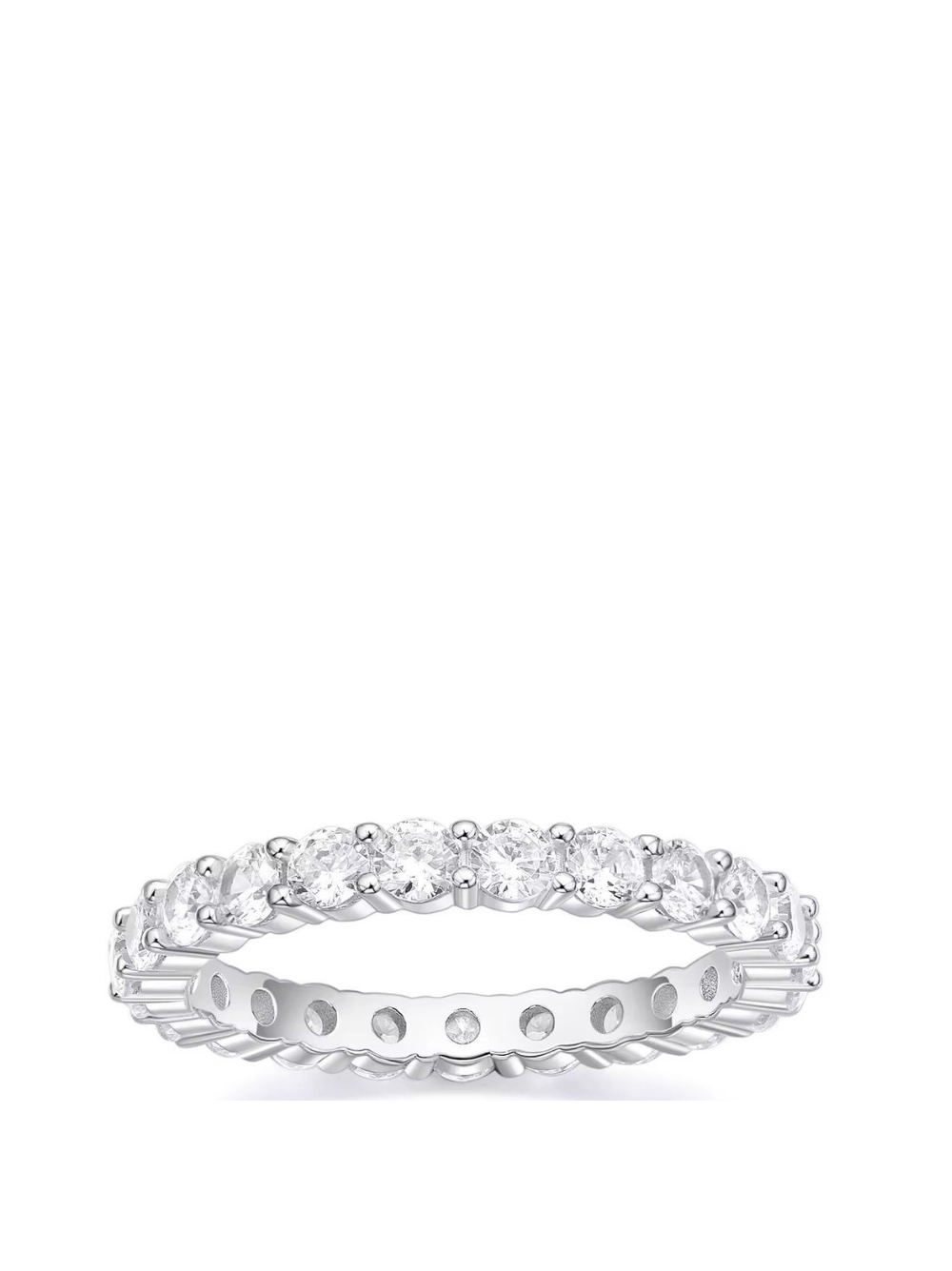 Silver Crystal Diamond Ring