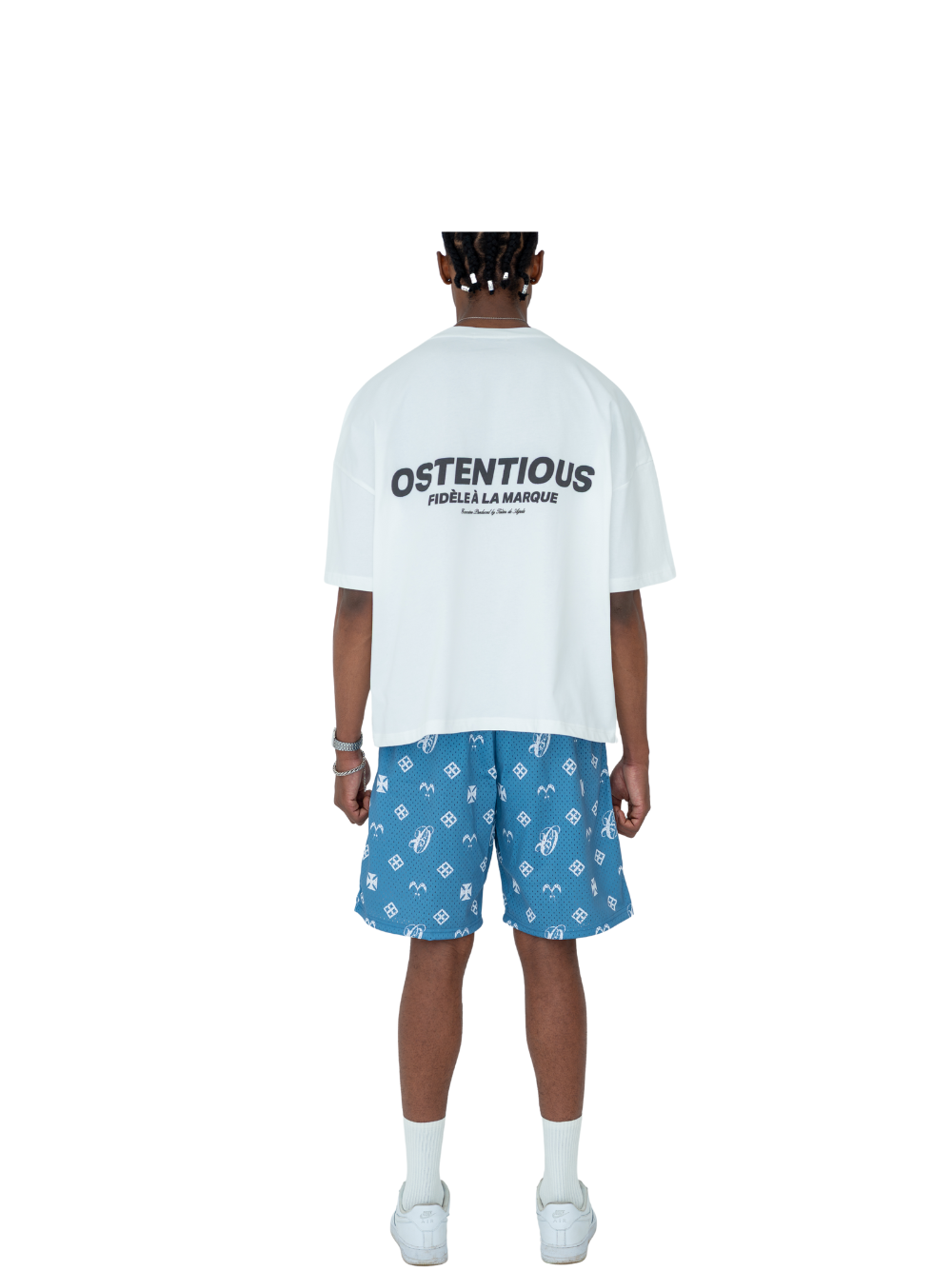 Ostentious Monogram Blue Shorts