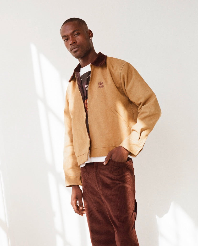 Kazard Corduroy Collar Beige Jacket