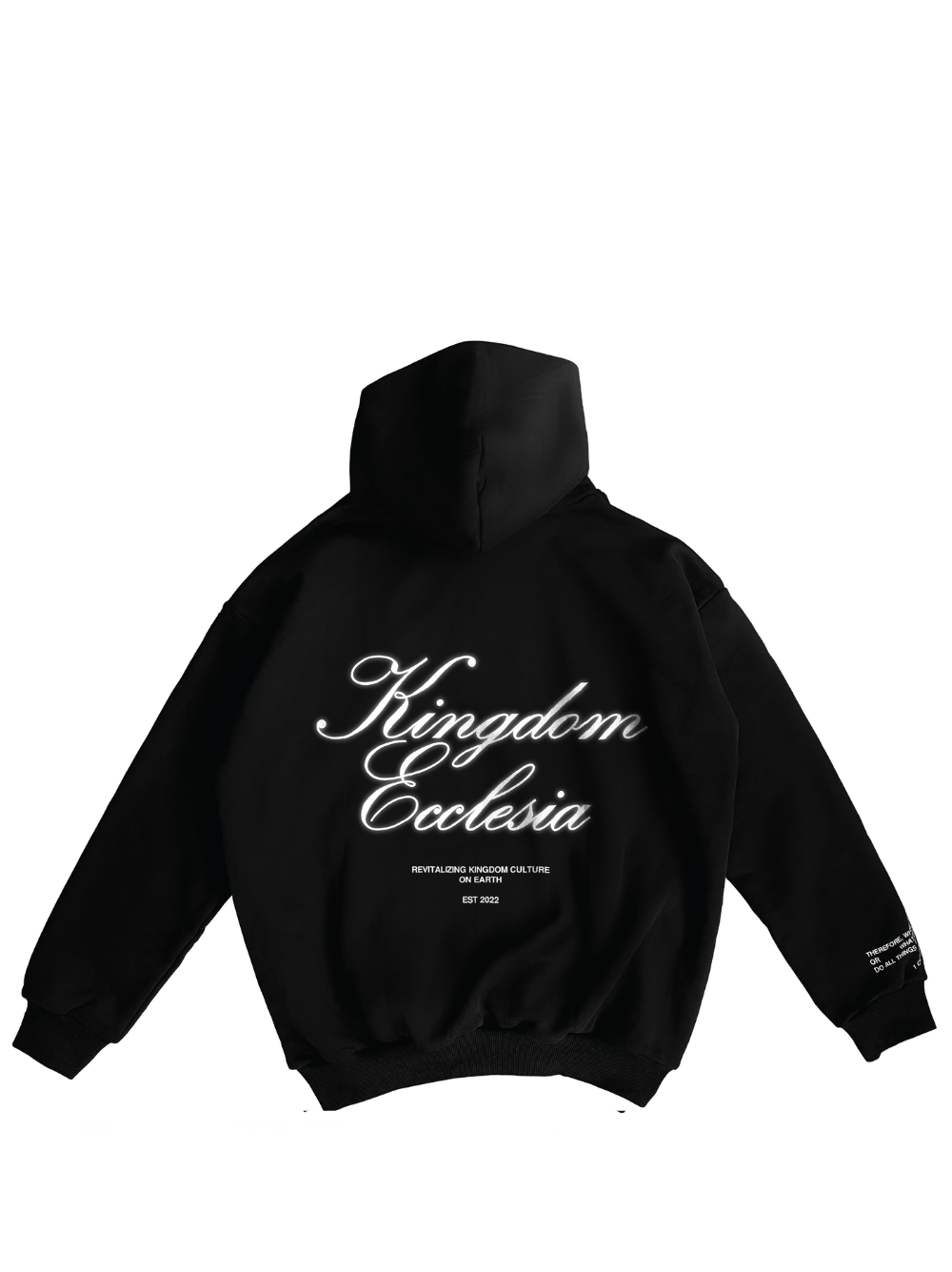 Kingdom Ecclesia Script Oversized Black Hoodie