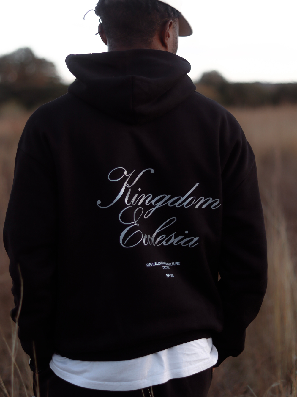 Kingdom Ecclesia Script Oversized Black Hoodie