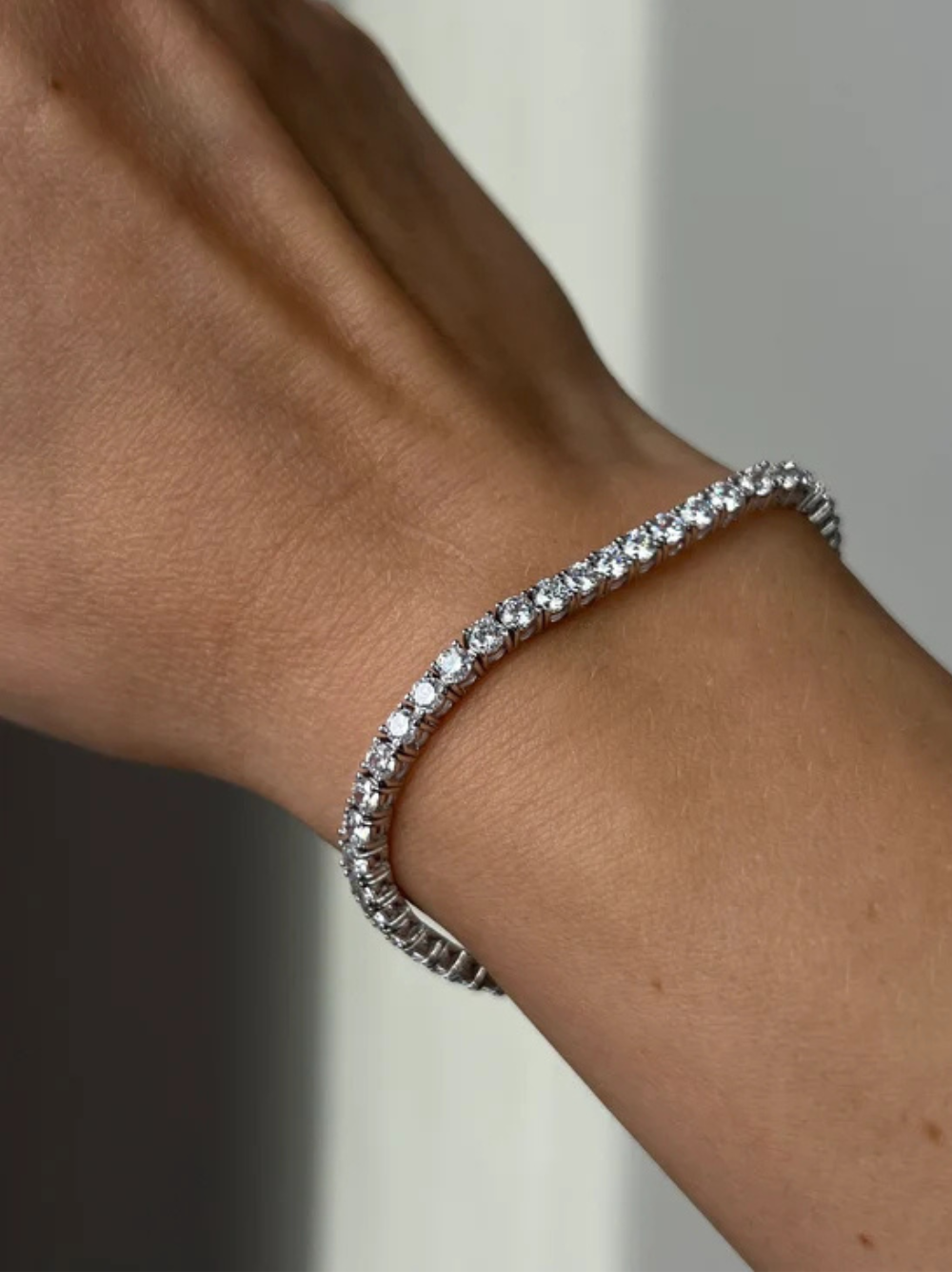 Cubic Silver Tennis Bracelet (Unisex)