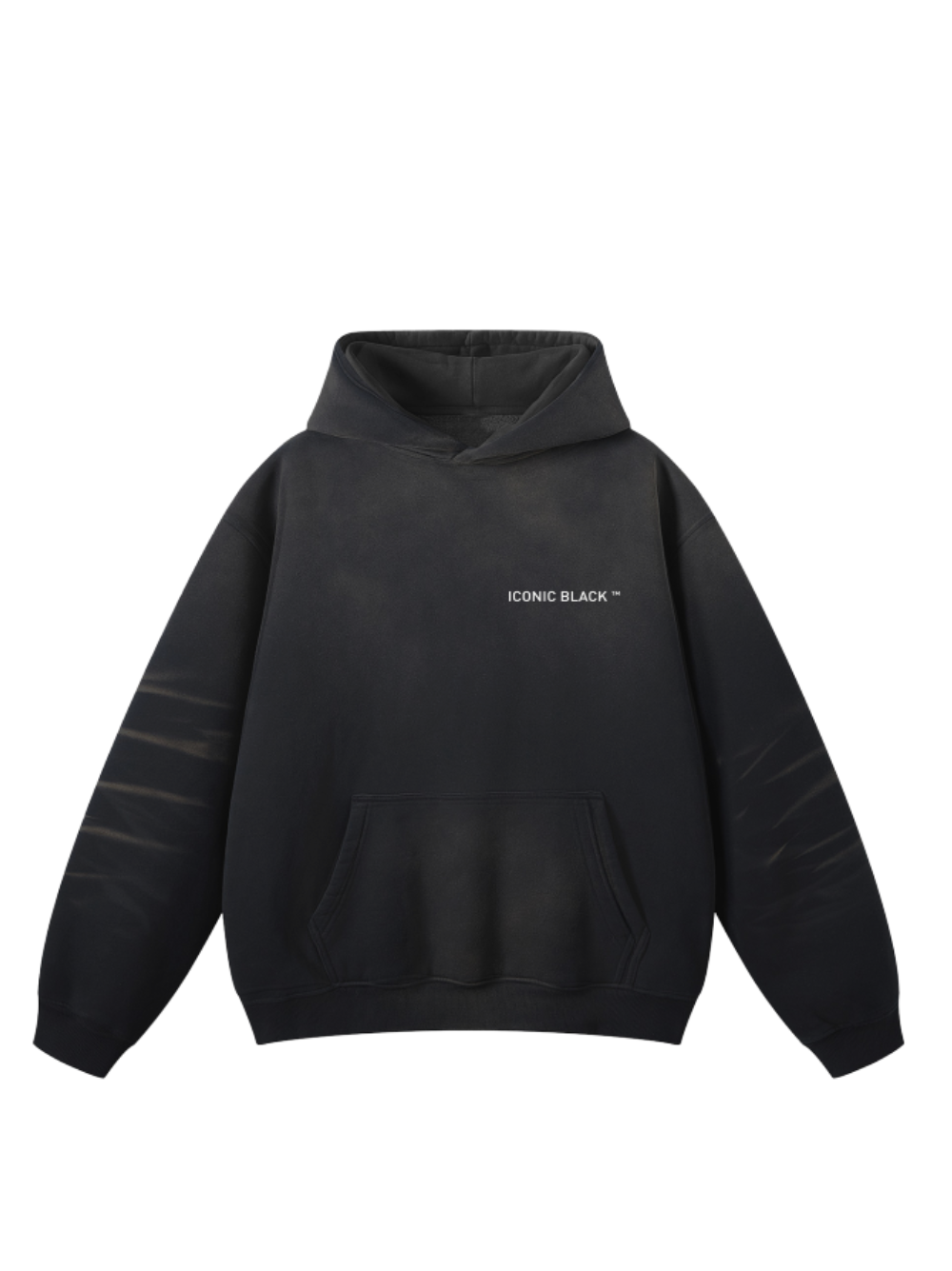 Iconic Black Washed Coal Oversized Hoodie