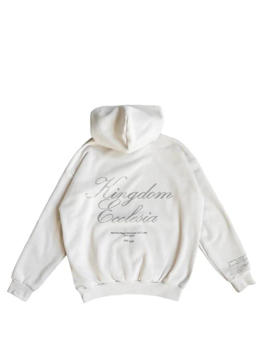 Kingdom Ecclesia Script Oversized Ivory Hoodie