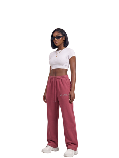 Veluxe Red Wash Sweatpants