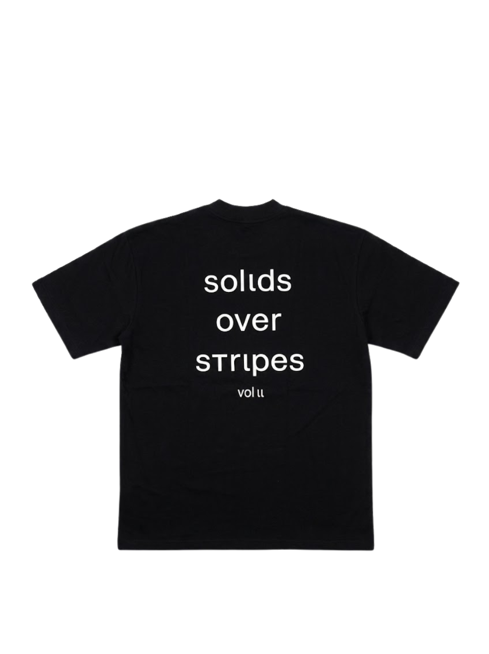 Solid Solids Over strips Black T-Shirt