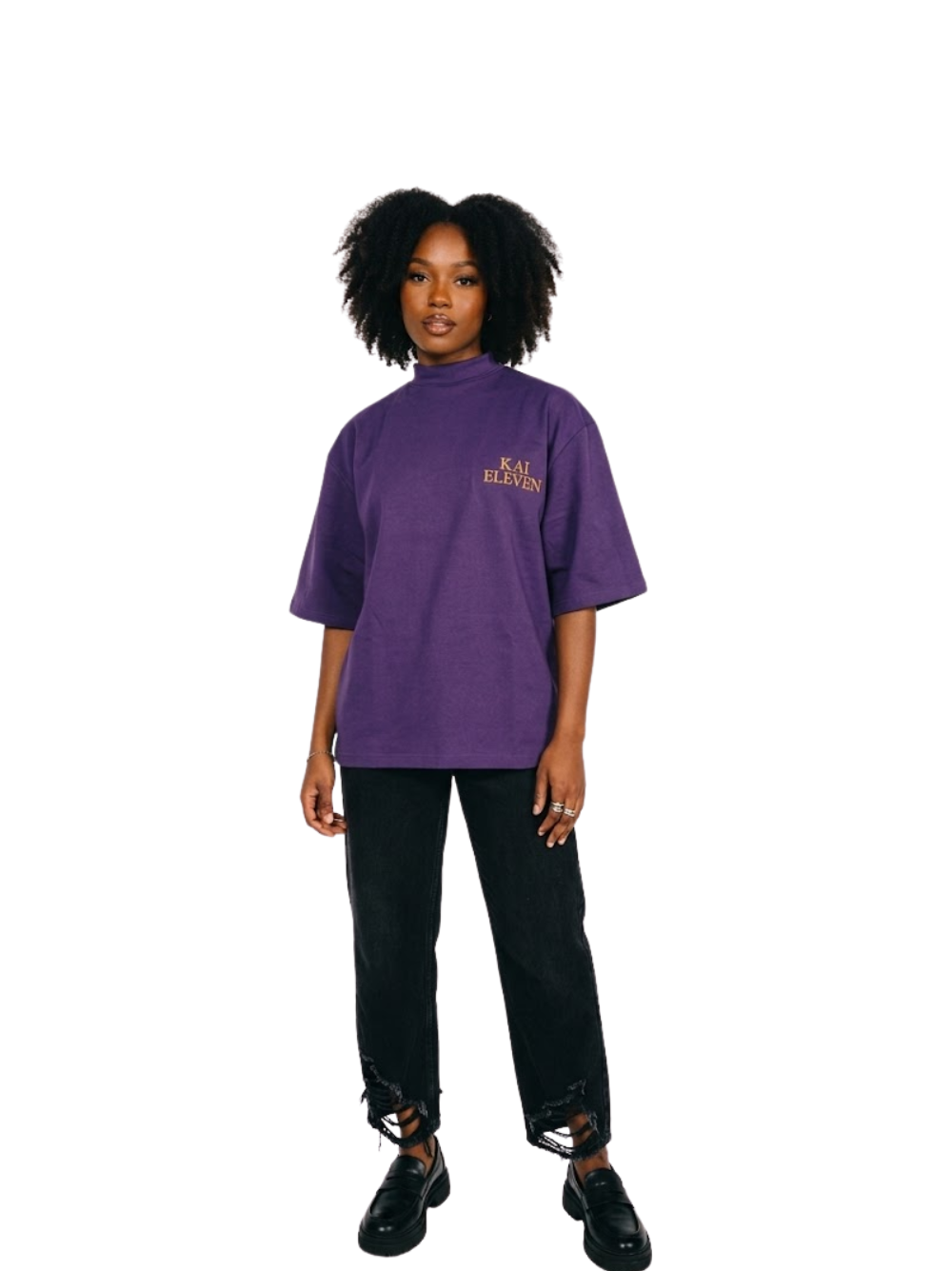 Kai Eleven Purple Turtle Neck T-Shirt