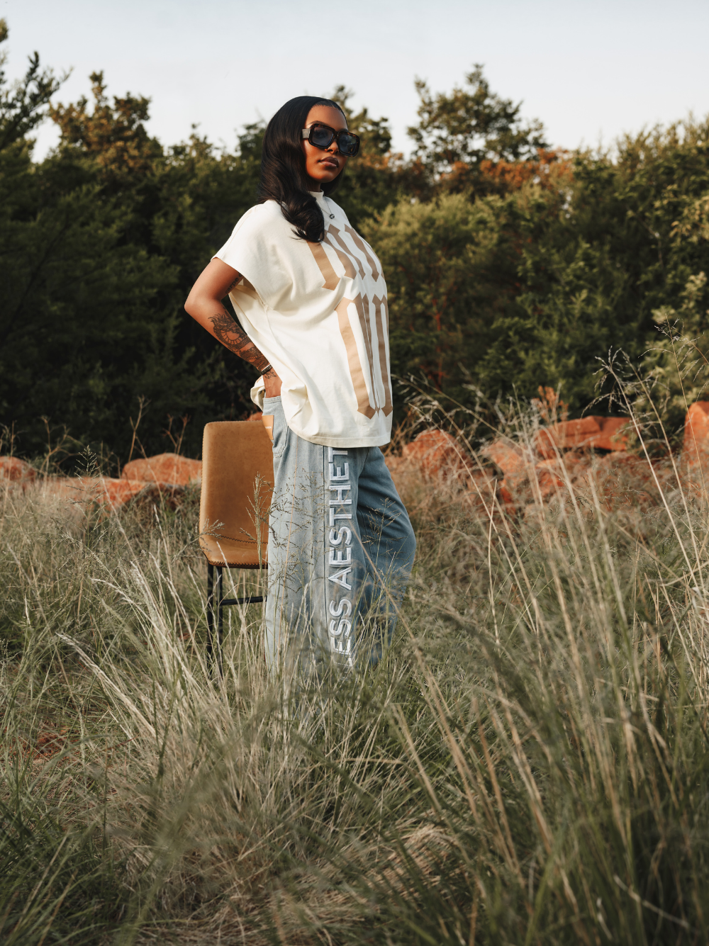 Micael Matthews Saint Drop Shoulder Cream Vest