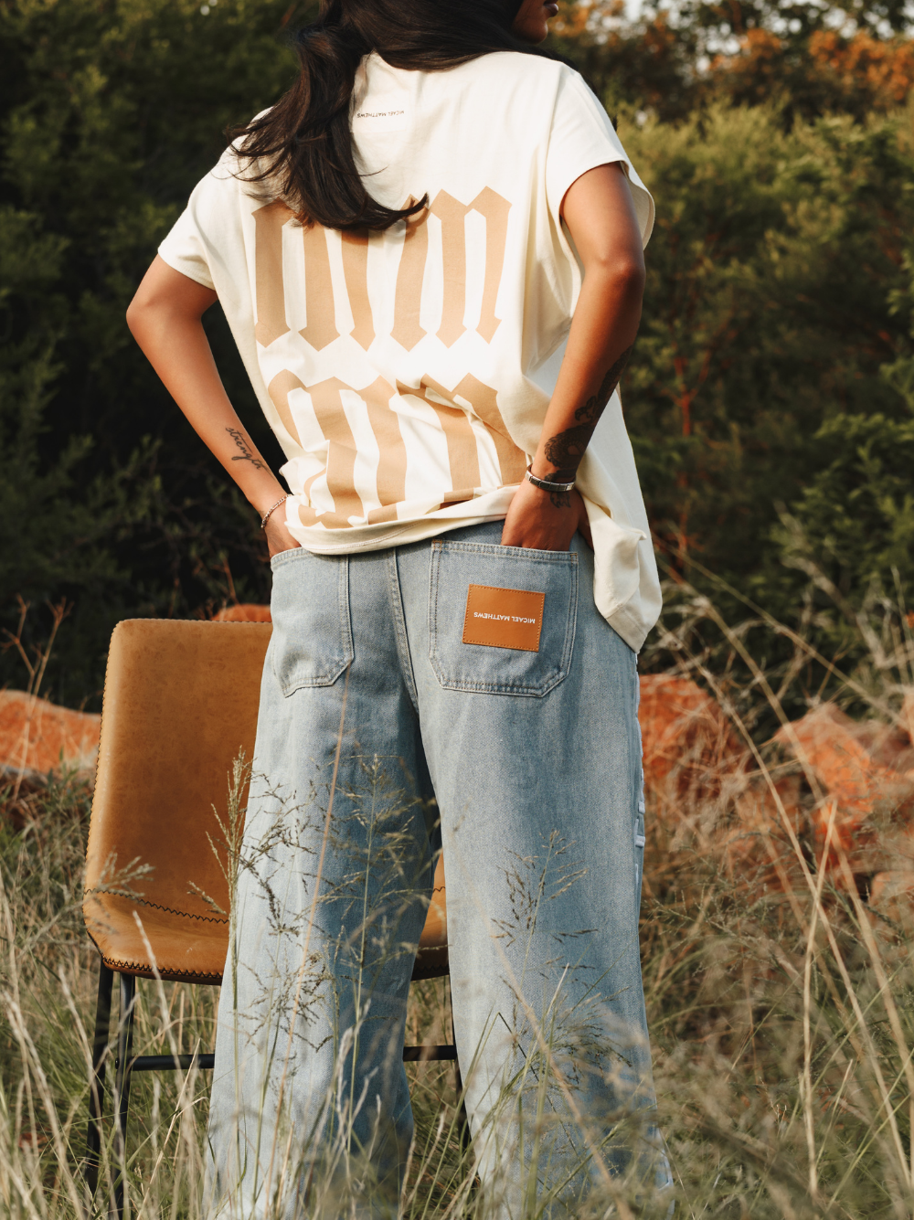 Micael Matthews Saint Drop Shoulder Cream Vest