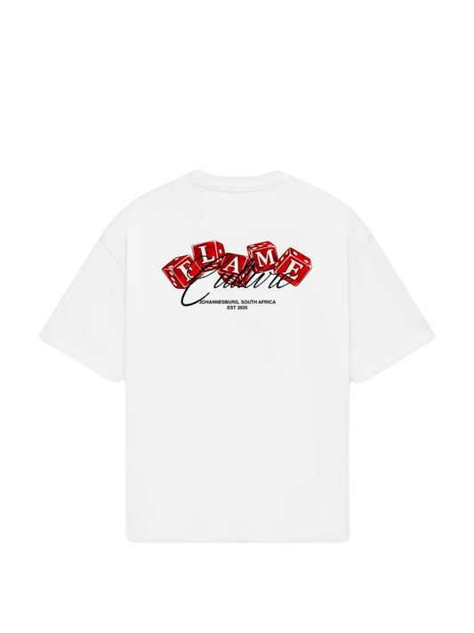 Flame Culture Dice White T-Shirt