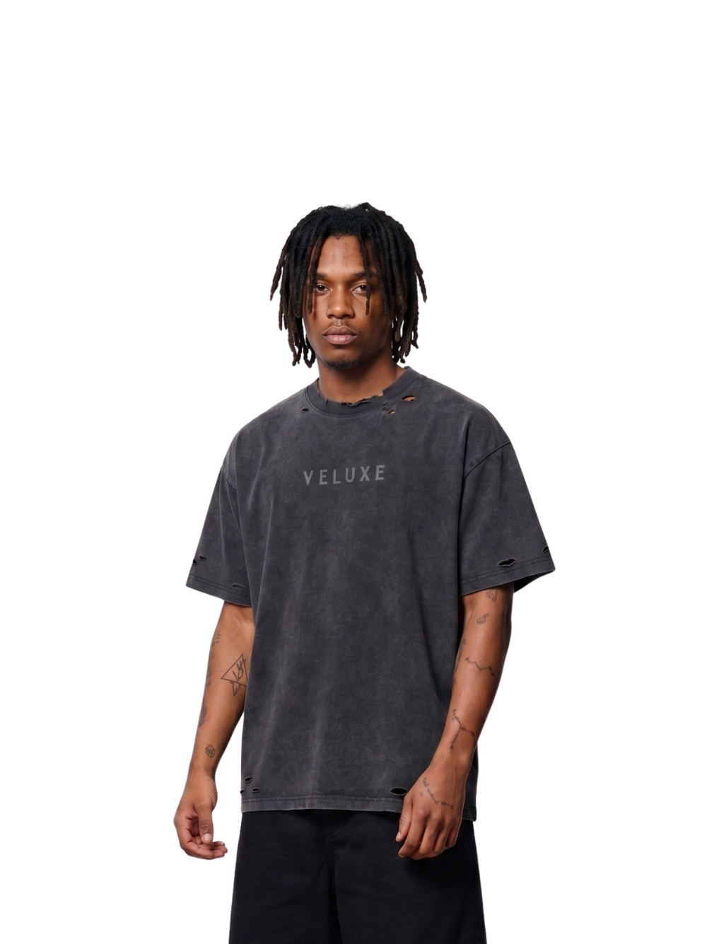 Veluxe Grey Distressed T-Shirt