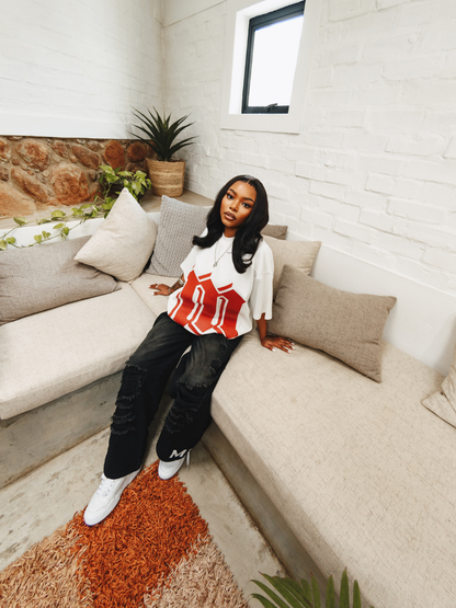 Micael Matthews White Pleated T-Shirt