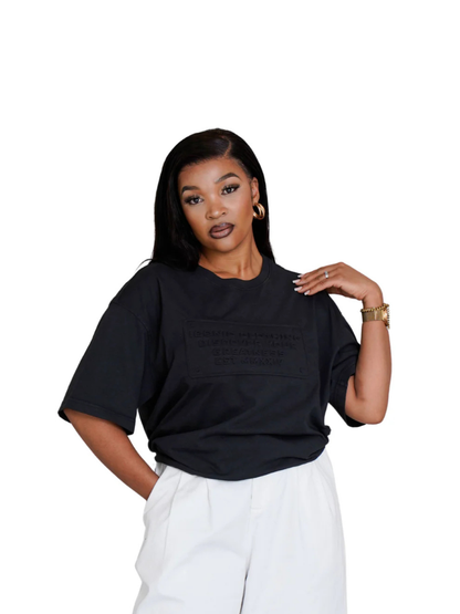 Iconic Embossed Black T-Shirt