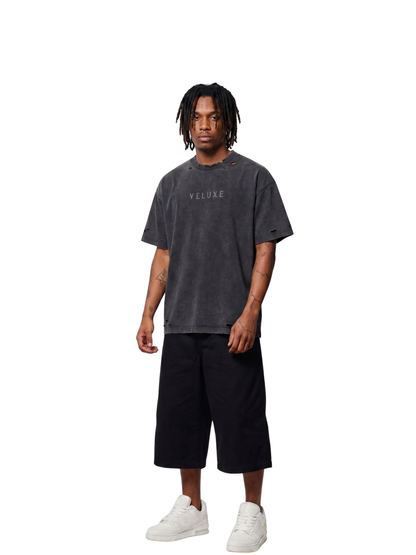 Veluxe Grey Distressed T-Shirt
