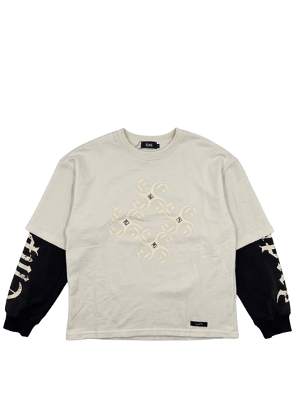 Empire white oversized graphic long sleeve shirt at unseen grail. local brands south africa. streetwear. men and women. studio image