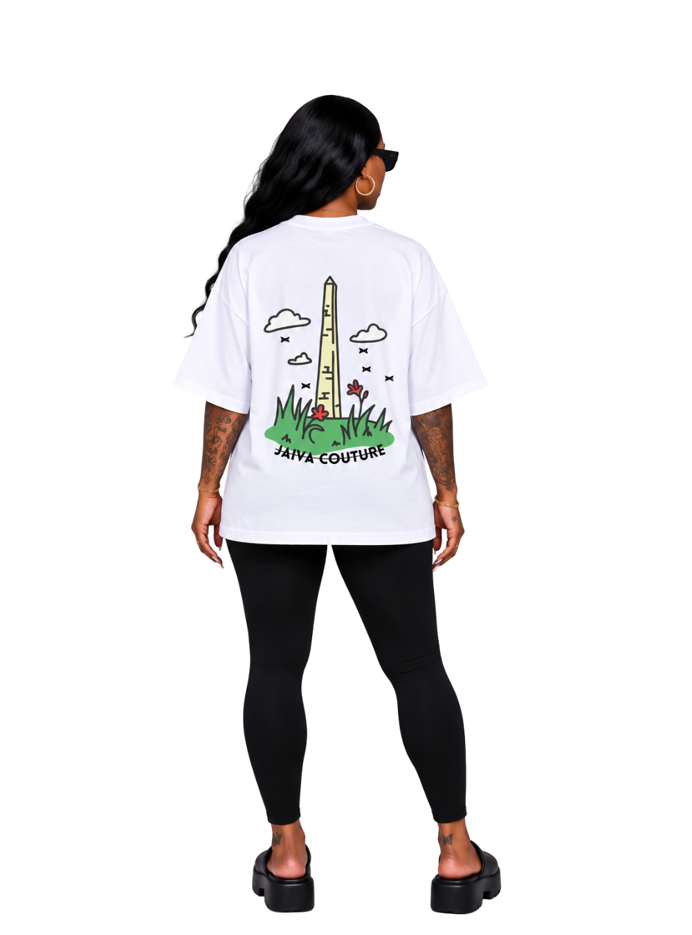 Jaiva Flower Oversized White T-Shirt