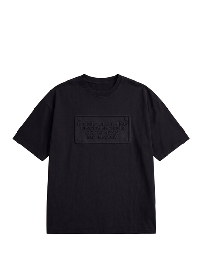 Iconic Embossed Black T-Shirt