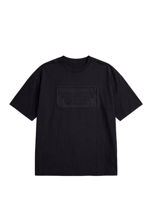 Iconic Embossed Black T-Shirt