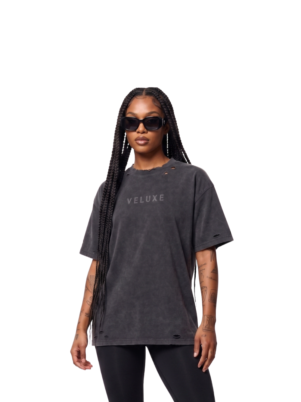 Veluxe Grey Distressed T-Shirt
