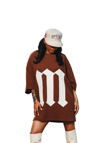 Micael Matthews Brown Pleated T-Shirt