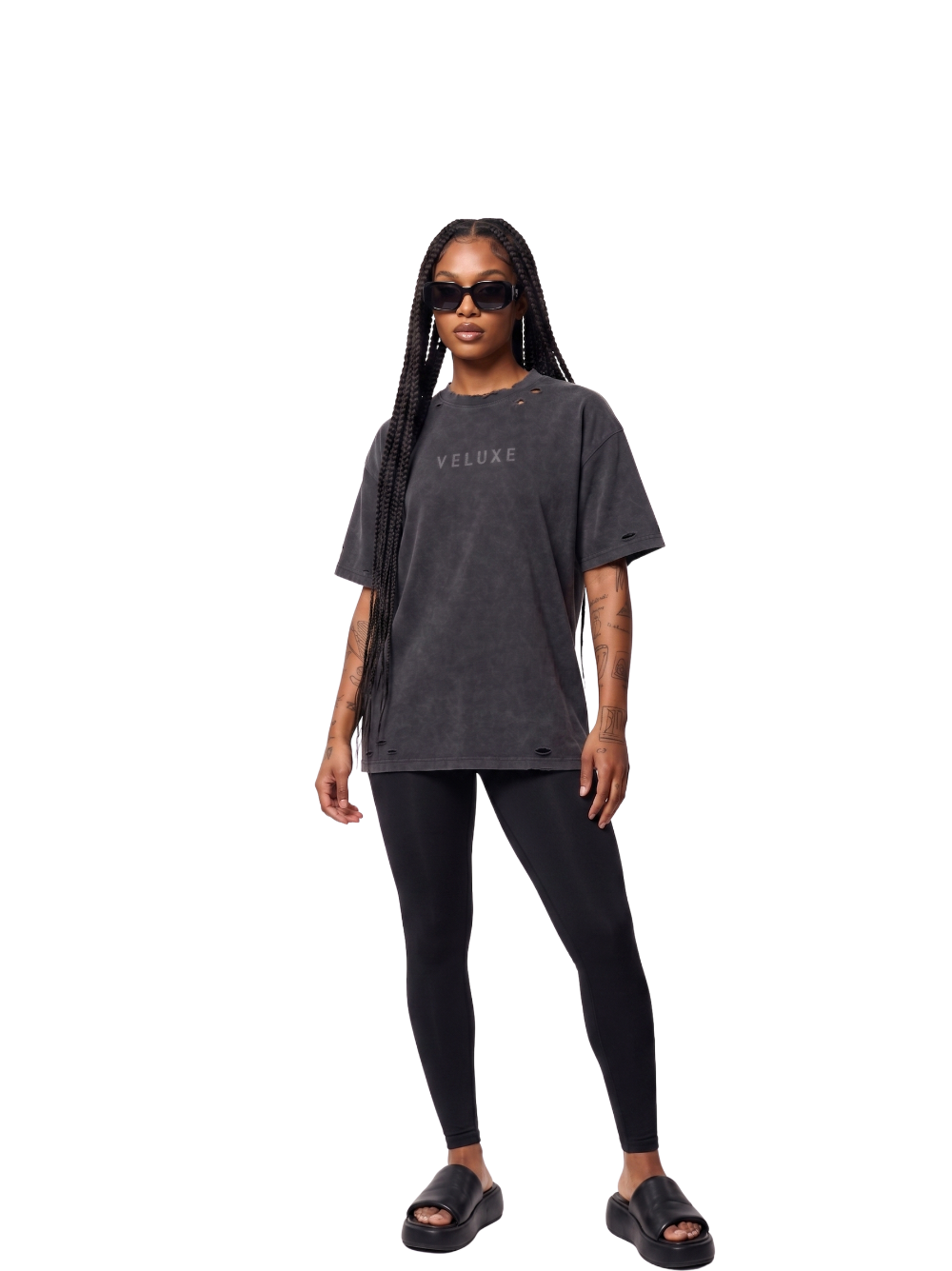 Veluxe Grey Distressed T-Shirt