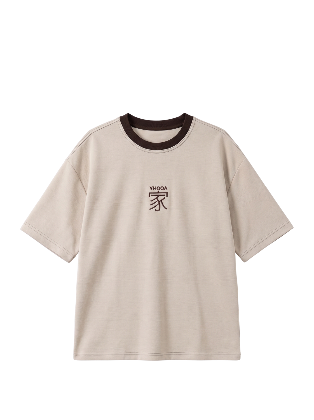 Yhooa Beige & Brown T-Shirt
