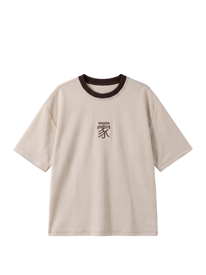 Yhooa Beige & Brown T-Shirt