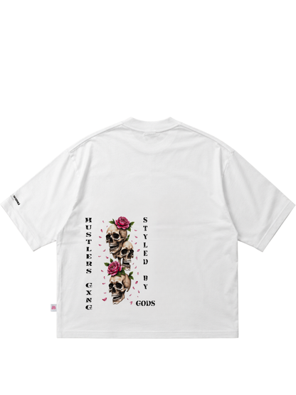 Hustle Gxng Red Embroidery Roses T-Shirt