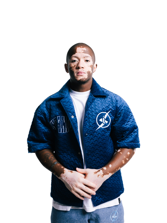 Insanidy Blue Monogram Button Up Shirt
