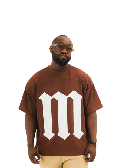 Micael Matthews Brown Pleated T-Shirt