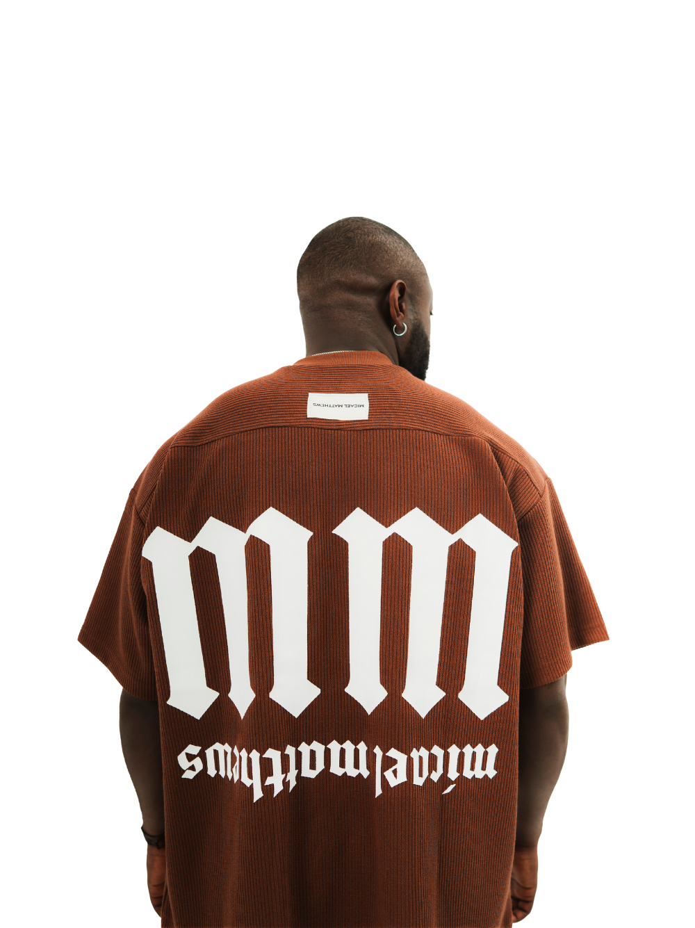 Micael Matthews Brown Pleated T-Shirt