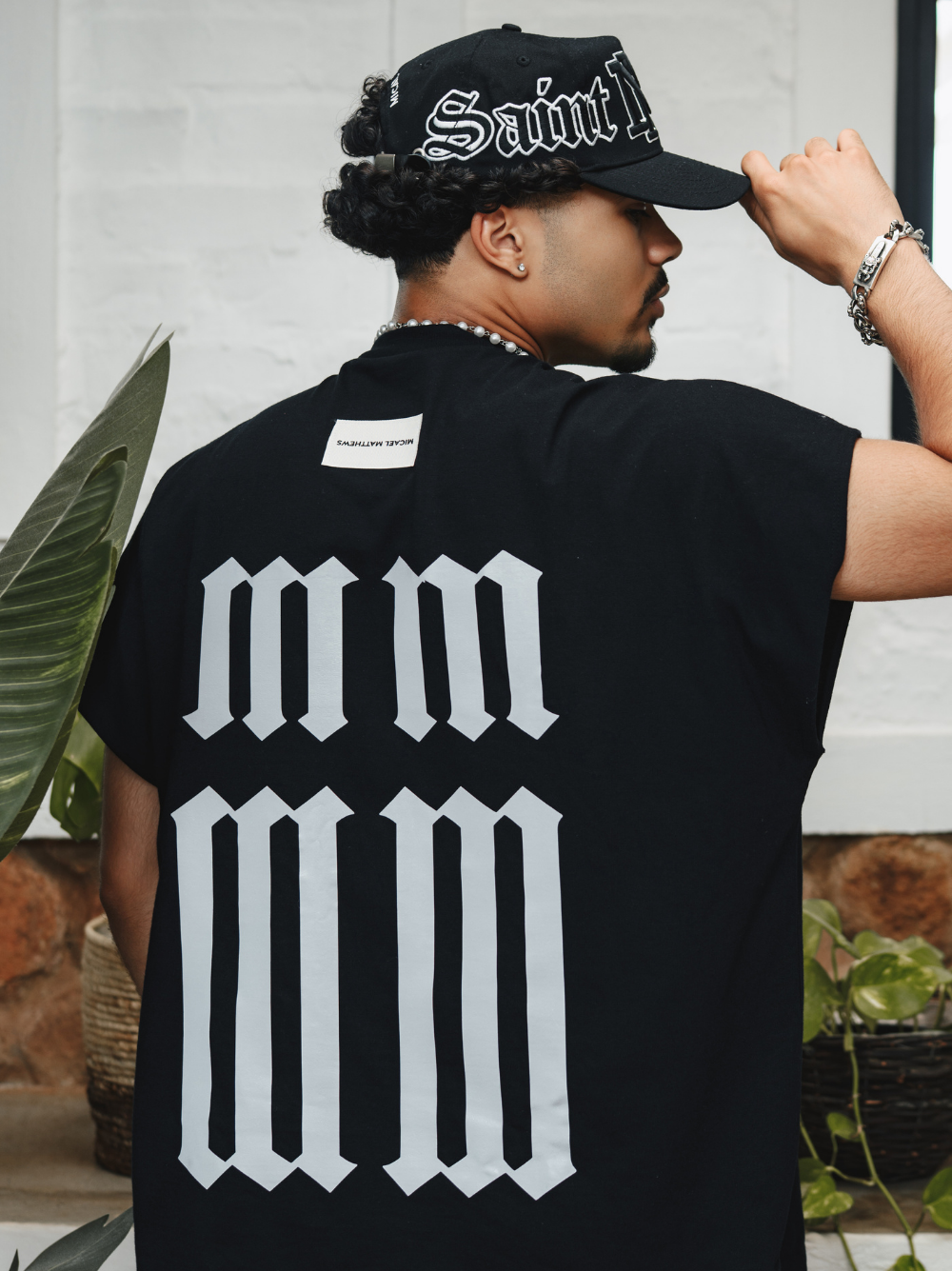 Micael Matthews Saint Drop Shoulder Black Vest