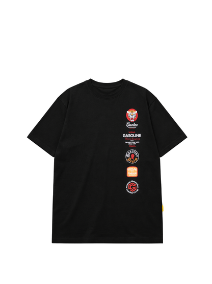 Gasoline Tiger Badge Black T-Shirt