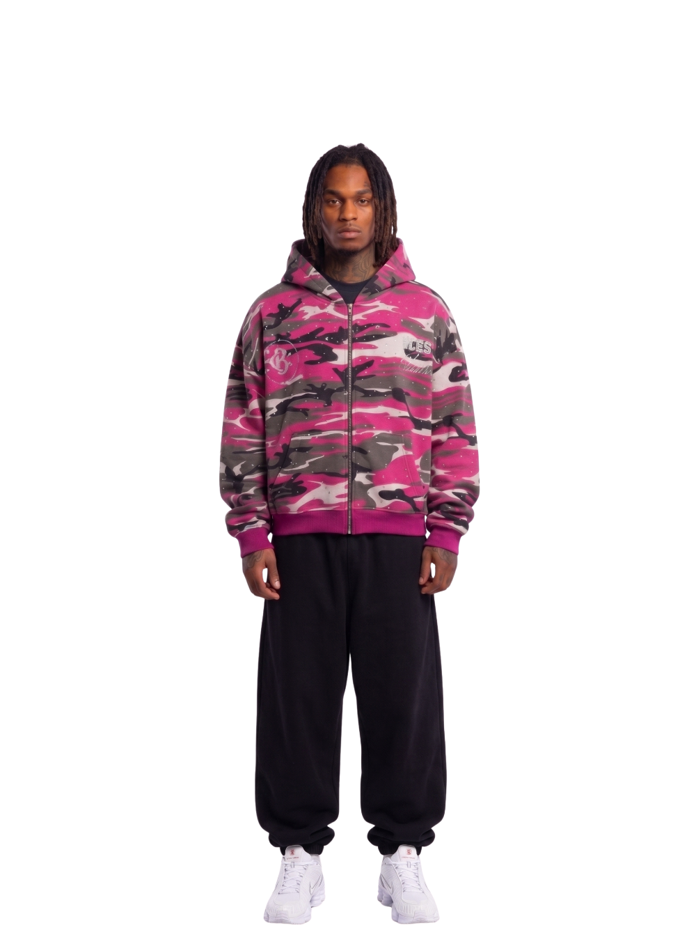 Blest Club Crystal Pink Zip Up Hoodie