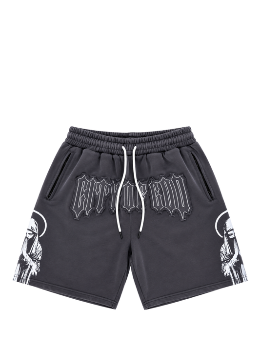 Heavens City Of God Grey Shorts