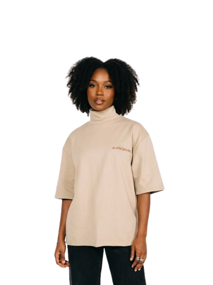Kai Eleven Beige Turtle Neck T-Shirt